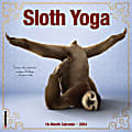 2024 Willow Creek Press Scenic Monthly Mini Wall Calendar, 7” x 7”, Sloth Yoga, January To December