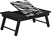 Altra™ Folding Laptop Tray Table, 8 1/2"H x 19 2/3"W x 12 1/2"D, Black/Zebra 1 thumbnail image