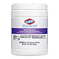 Clorox Healthcare Quat Alcohol Cleaner Disinfectant Wipes - Wipe - 6" Width x 10" Length - 100 / Canister - 1 Each - White 1 thumbnail image