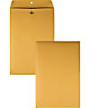 Quality Park Gummed Kraft Clasp Envelopes - Clasp - #98 - 10" Width x 15" Length - 28 lb - Gummed - Kraft - 100 / Box - Kraft
