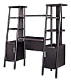 Altra Ladder Bookcase Towers With Desk, 5 Shelves, 60 3/10"H x 60 3/5"W x 19"D, Espresso