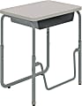 Safco® AlphaBetter 2.0 Height-Adjustable Sit/Stand 28"W Student Desk With Book Box And Pendulum Bar, Gray
