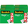 Scotch 1/2"W Magic Tape - 36 yd Length x 0.50" Width - 1" Core - For Mending, Splicing - 12 / Bundle - Matte - Clear