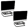Mind Reader Monitor Stand Ventilated Laptop Riser Desktop Organizer, 4 1/4"H x 11"W x 14 1/4"D, Black, Set of 2