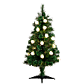 Nearly Natural Pine 48”H Artificial Fiber Optic Christmas Tree With LED Lights, 48”H x 22”W x 22”D, Green