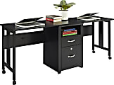 Altra 2-Person Wood Computer Desk, 27 3/4"H x 73 7/8"W x 19 3/4"D, Espresso