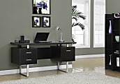 Monarch Specialties 60"W Retro-Style Computer Desk, Cappuccino