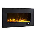 Bestier Wall Mount Electric Fireplace With Adjustable Flame Color And Brightness, 20”H x 49”W x 5-15/16”D, Black