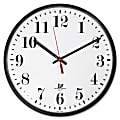 Wall Clock, White Dial Face, Clear Crystal, 12-3/4", Black