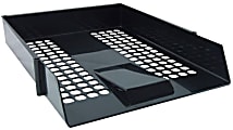 Deflecto Anti-Microbial Industrial Front-Load Desk Tray, 2-7/16”H x 10-7/8”W x 13-13/16”D, Black