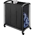 Whitmor Laundry Sorter, 16.5"H x 28.5"W x 30.8"D, Floor, Durable, Black, Plastic, Metal, Fabric, 1 1 thumbnail image