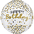 Amscan Birthday Foil Balloon, Circle, 16", Orbz Black/Silver/Gold 1 thumbnail image