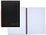 Black n' Red™ Twinwire Soft Cover Business Notebook, 11 3/4" x 8 1/4", Ruled, 70 Pages (35 Sheets), Black/Red (E67008)