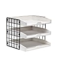 Elegant Designs Home Office 3-Shelf Desk Organizer Mail Letter Tray, 10-1/2”H x 10-1/2”W x 12-1/2”D, Whitewash