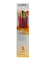 Princeton Real Value Series 9155 Brush Set, Assorted Sizes, Synthetic, Orange, Set Of 5