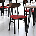 Flash Furniture Wright Commercial Grade Dining Chair, Walnut/Red 1 thumbnail image