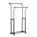 Honey Can Do Heavy-Duty Double Hanging Garment Rack, 66-15/16”H x 22-1/2”W x 34-11/16”D, Chrome 1 thumbnail image