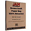 JAM Paper® Card Stock, Brown Kraft, Letter (8.5" x 11"), 60 Lb, Pack Of 50