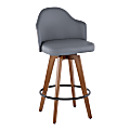 LumiSource Ahoy Counter Stool, Walnut Bamboo/Gray 1 thumbnail image