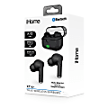 Bytech iHome XT-87 True Wireless Bluetooth In-Ear Earbuds, Black, HMAUBE232BK