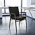 Flash Furniture HERCULES Series Heavy-Duty Stack Chair With Arms, Black 1 thumbnail image