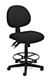 OFM 24-Hour Fabric Task Chair With Drafting Kit, Black/Black