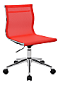 LumiSource Mirage Fabric Industrial Office Chair, Red/Chrome