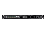 Tripp Lite 24-Port Gigabit Ethernet Switch L2 Managed w/PoE 10/100/1000Mbps - 24 x Gigabit Ethernet Network, 2 x Gigabit Ethernet Uplink - Manageable - Optical Fiber, Twisted Pair - Modular - 2 Layer Supported