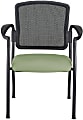 WorkPro® Spectrum Series Mesh/Vinyl Stacking Guest Chair With Antimicrobial Protection, With Arms, Olive, Set Of 2 Chairs, BIFMA Compliant