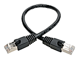Tripp Lite Cat6a Snagless Shielded STP Patch Cable 10G, PoE, Black M/M 1ft
