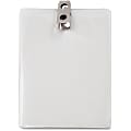 Advantus Vertical Badge Holder with Clip - 3" Width x 4" Length - Vinyl - Clear - 50 / Pack 1 thumbnail image