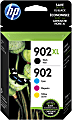 HP 902XL Black/902 Cyan; Magenta; Yellow High-Yield Ink Cartridges, Pack Of 4, T0A39AN 1 thumbnail image