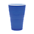 Genuine Joe Cold Beverage Plastic Party Cups, 16 Oz, Blue/White, Pack Of 50