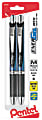 Pentel® EnerGel™ NV LiquidGel Rollerball Pens, Needle Point, 0.7 mm, Assorted Barrels, Black Ink, Pack Of 2