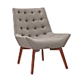 Linon Mayerling Tufted Accent Chair, Gray/Walnut
