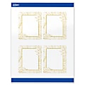 Avery® Printable Labels With Sure Feed® Technology, S00-EVW, Rectangle, 4" x 3-1/3", Glossy White With Preprinted Gold Leaf Pattern, Pack Of 40 1 thumbnail image