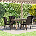 Flash Furniture Maxim Indoor/Outdoor Wicker Dining Chairs, Espresso, Set Of 4 Chairs