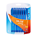 Paper Mate® InkJoy 100 Stick Pens, Medium Point, 1.0 mm, Translucent Blue Barrels, Blue Ink, Pack Of 8