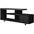 Monarch Specialties Leo TV Stand, 24"H x 60"W x 15-3/4"D, Black 1 thumbnail image