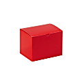 Partners Brand Holiday Red Gift Boxes 6" x 4 1/2" x 4 1/2", Case of 100