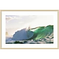 Amanti Art Hawaiian Green Wave At Pipeline by Design Pics Wood Framed Wall Art Print, 28”H x 41”W, Natural
