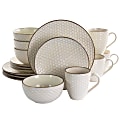 Elama Honey Ivory 16-Piece Dinnerware Set, Ivory