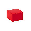 Partners Brand Holiday Red Gift Boxes 6" x 6" x 4", Case of 100