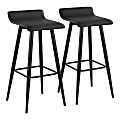 LumiSource Ale Fixed-Height Bar Stools, Black, Set Of 2 Stools