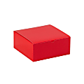 Partners Brand Holiday Red Gift Boxes 8" x 8" x 3 1/2", Case of 100