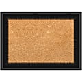 Amanti Art Non-Magnetic Cork Bulletin Board, 22" x 16", Natural, Manhattan Black Plastic Frame 1 thumbnail image