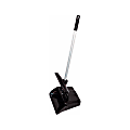 Winco 13" Lobby Dust Pan With Cover, Black 1 thumbnail image