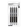 uni-ball® 207™ Retractable Fraud Prevention Gel Pens, Ultra Micro Point, 0.38 mm, Translucent Black Barrels, Black Ink, Pack Of 4