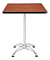 OFM Caf?-Height Square Table With Chrome Base, Cherry