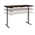 Bush Business Furniture Move 60 Series 60"W x 30"D Height Adjustable Standing Desk, Mocha Cherry/Cool Gray Metallic, Premium Installation